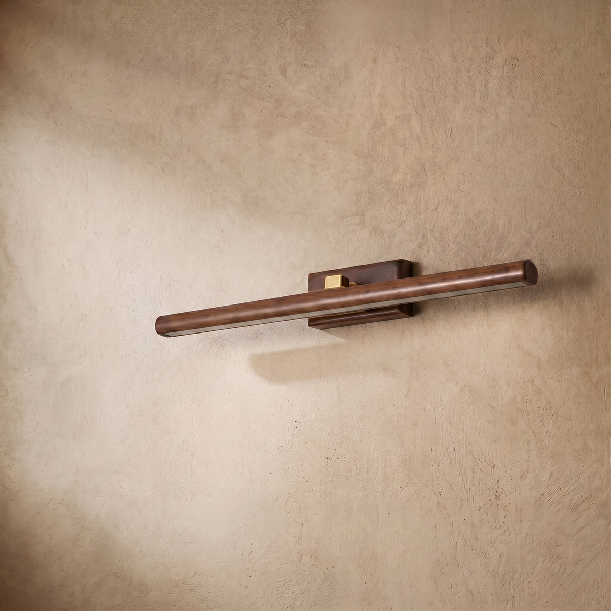 drainpangolin Zenno Minimalist LED Vanity Light - IP44 Walnut Wood Linear for Bathroom and Bedroom