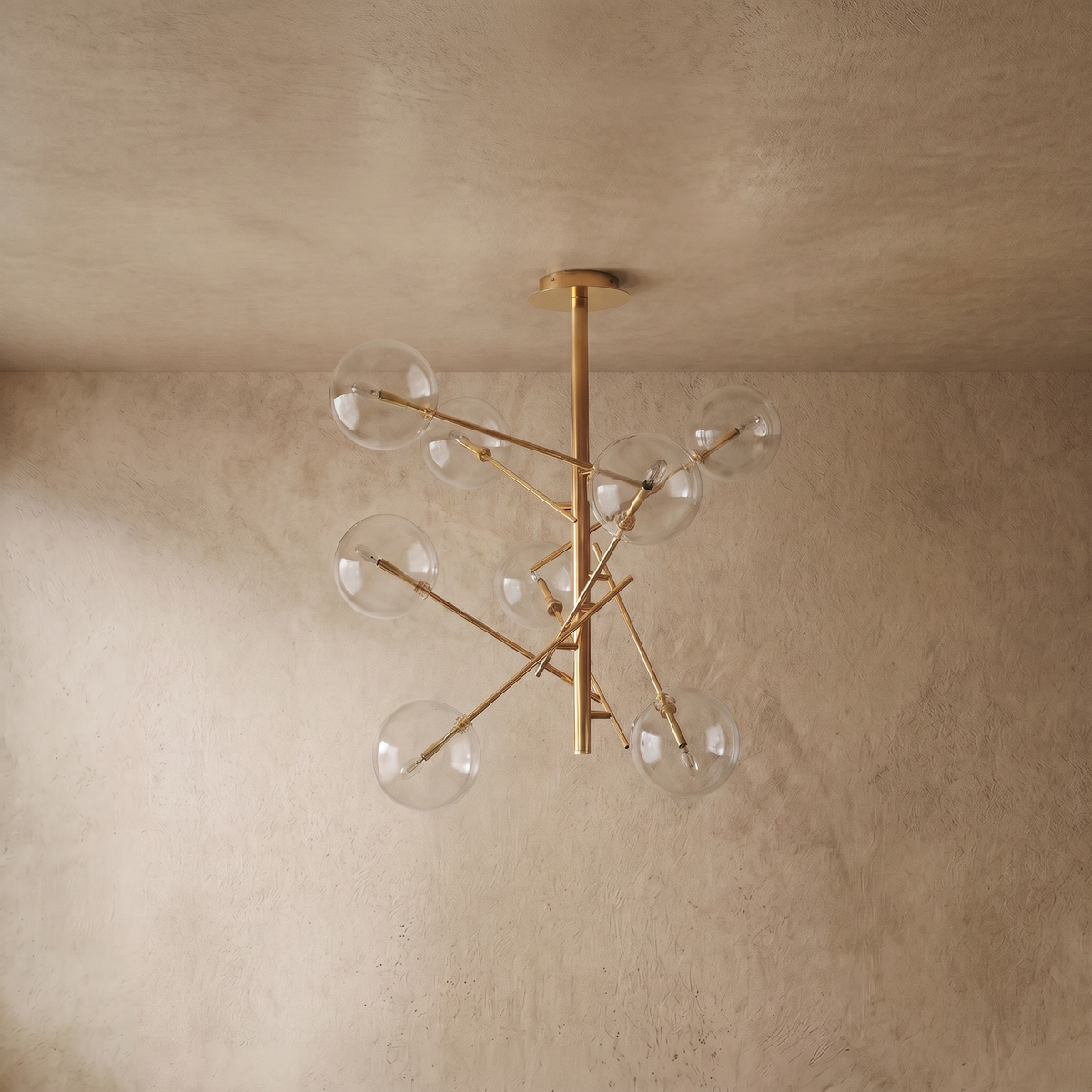 drainpangolin Nebula Designer Bubble Chandelier - Clear Glass & Metal Branch for Dining Room/Kitchen