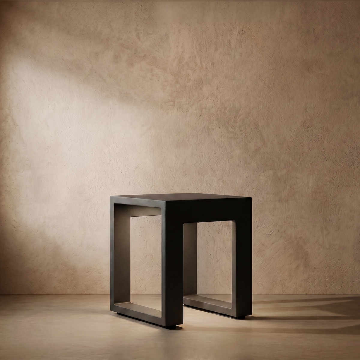 drainpangolin Modern Square Solar Floor Lamp - Weatherproof Black Metal for Terrace & Outdoor
