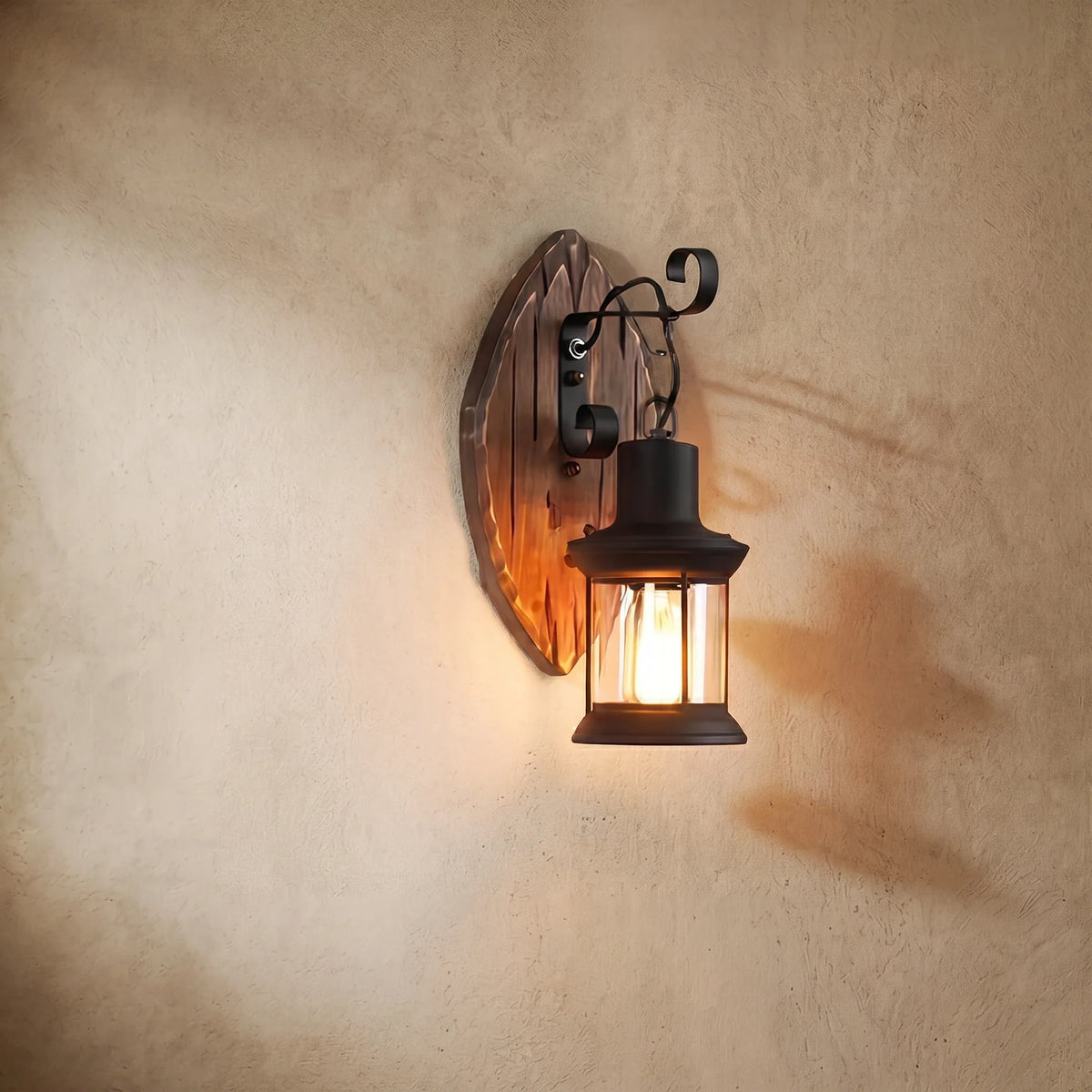 drainpangolin Irondale Industrial Black Metal Wall Lamp - Lantern for Dining Room