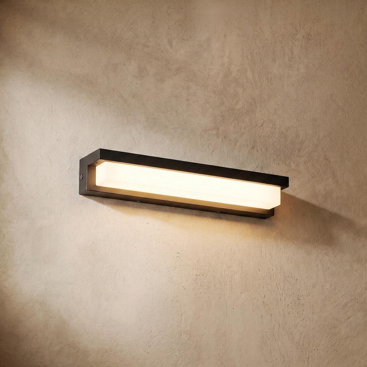 drainpangolin Arcato Modern Outdoor Wall Lamp - Black Metal & Acrylic Rectangular Design for Garden
