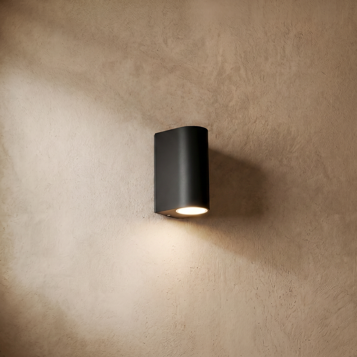 drainpangolin Arcato Minimalist Square/Cylindrical Outdoor Wall Lamp - Black Metal for Garden