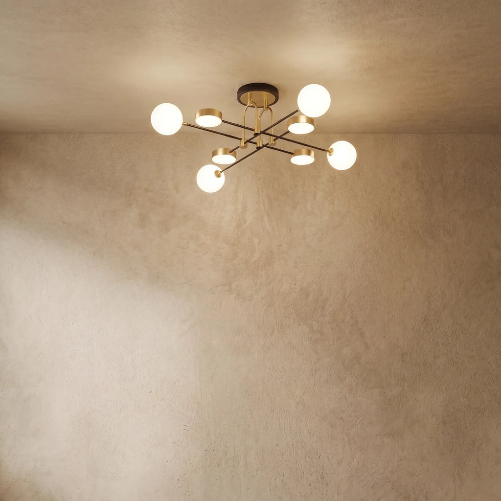 drainpangolin Nebula Modern Gold Chandelier – Glass & Metal Fixture for Living Room