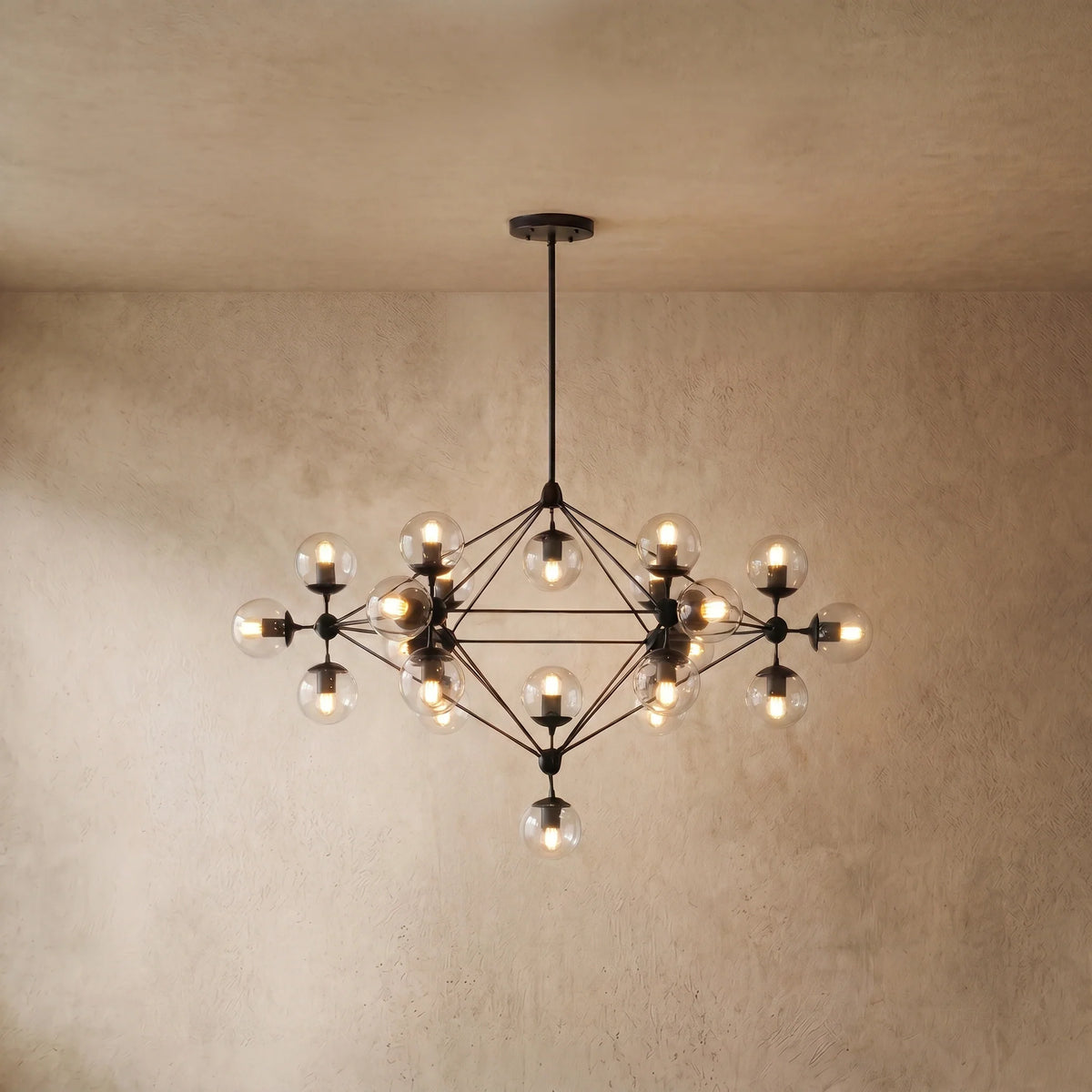 drainpangolin Nebula Modern Bubble Cluster Chandelier – Metal & Glass Chandelier for Living Room