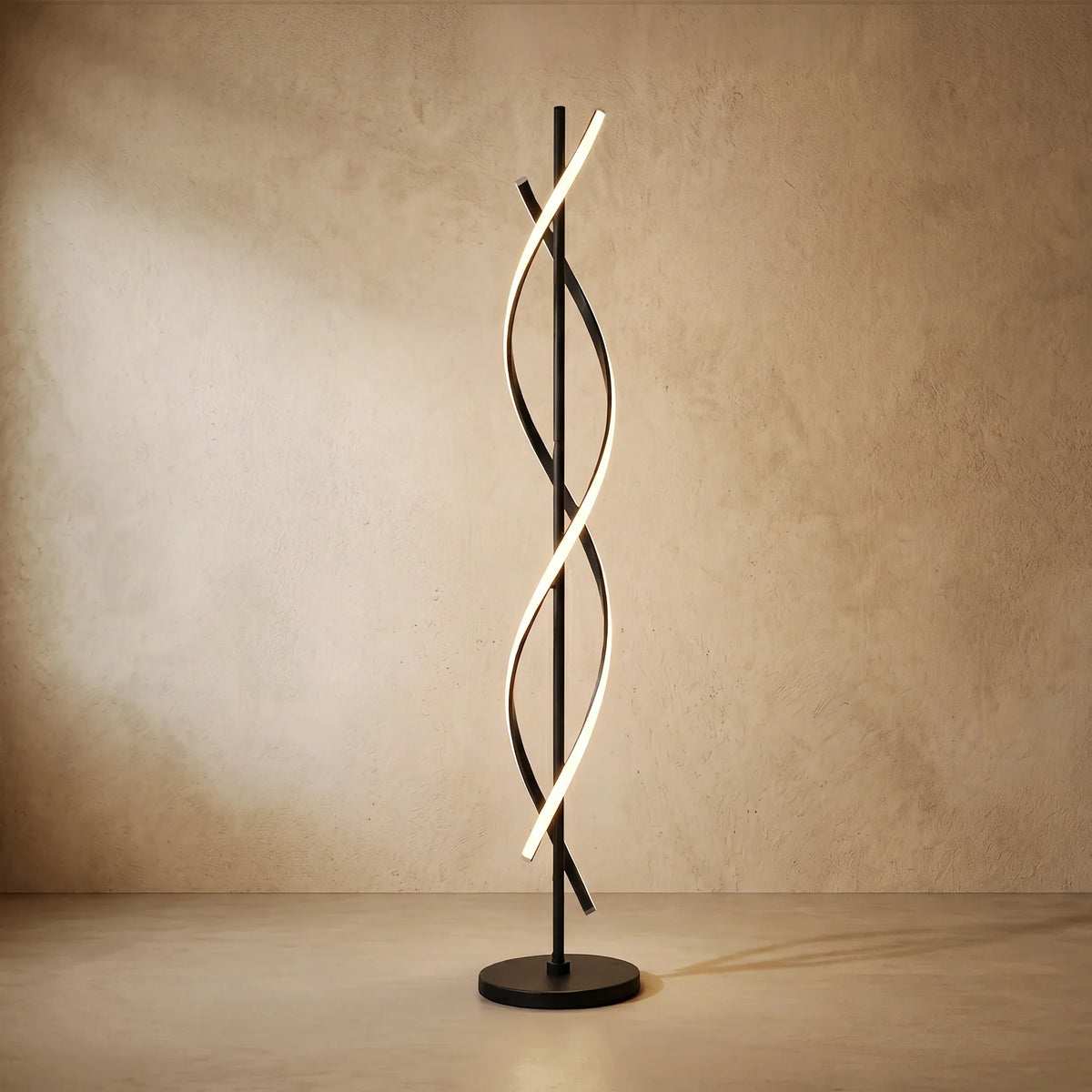 drainpangolin Arcato Modern Black & White Floor Lamp - Streamlined Metal Design for Living Room