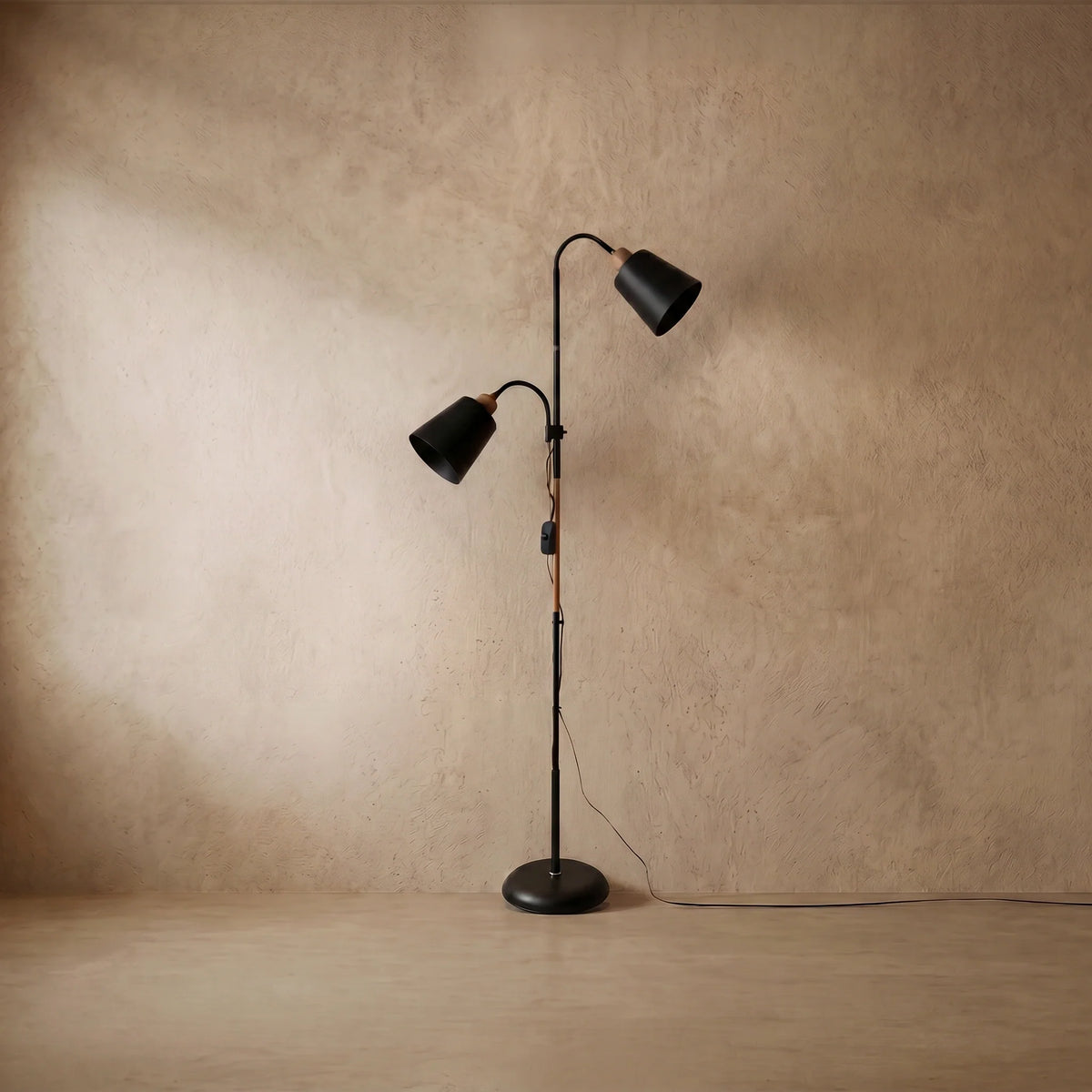 drainpangolin Arcato Modern Double Head Floor Lamp with Adjustable Living Room