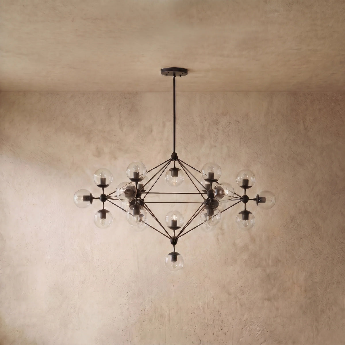 drainpangolin Nebula Modern Bubble Cluster Chandelier – Metal & Glass Chandelier for Living Room