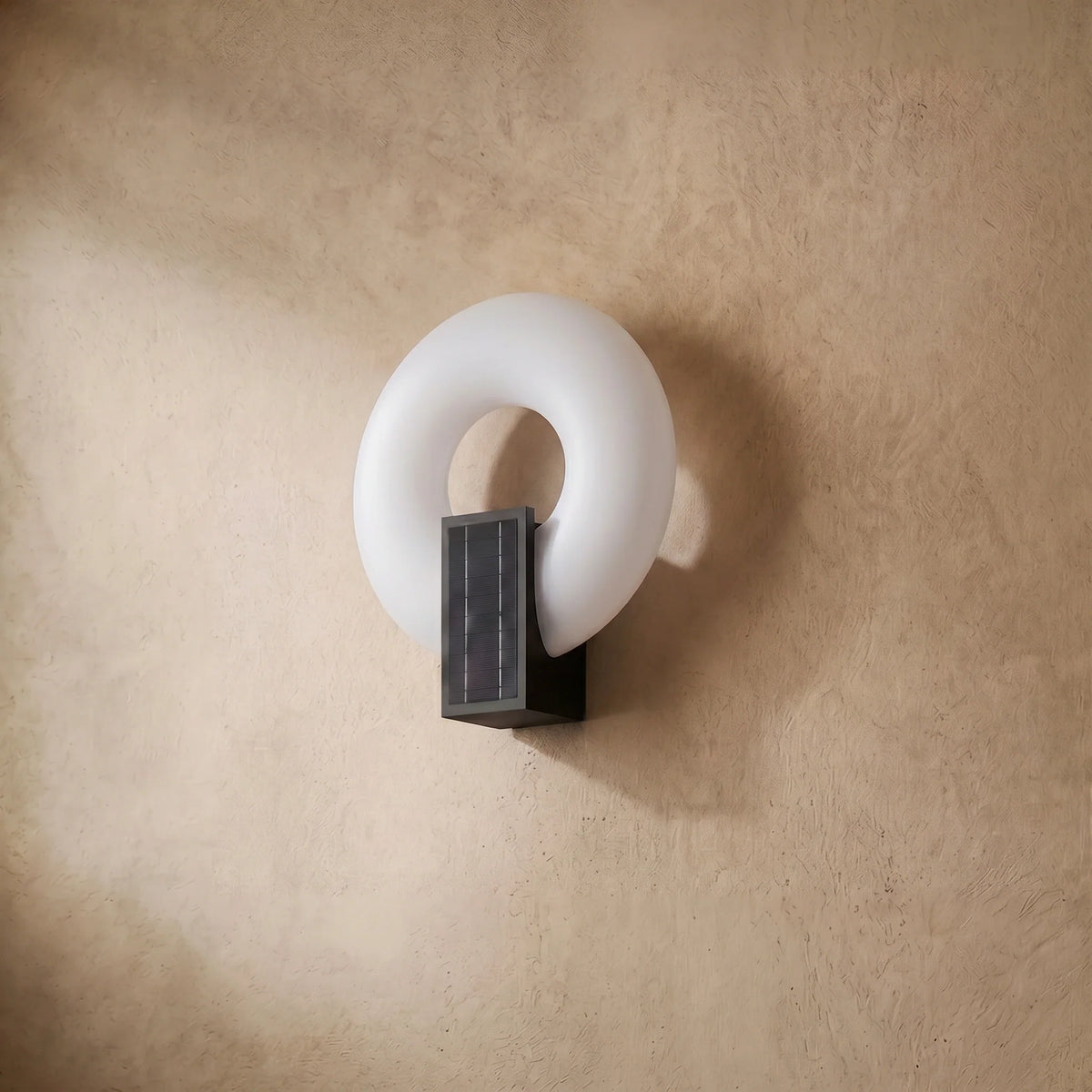 drainpangolin Stellar Modern Outdoor Wall Lamp - Black Metal Frame with Acrylic Ring for Garden