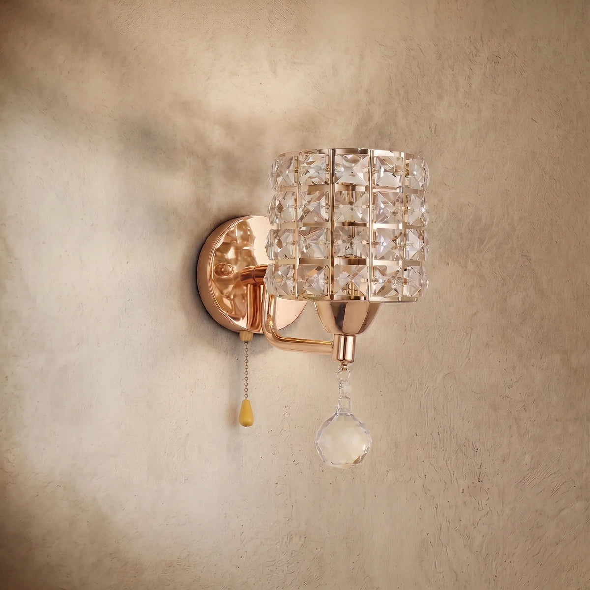 drainpangolin Excelis Modern Crystal Wall Lamp Cylinder LED Living Room