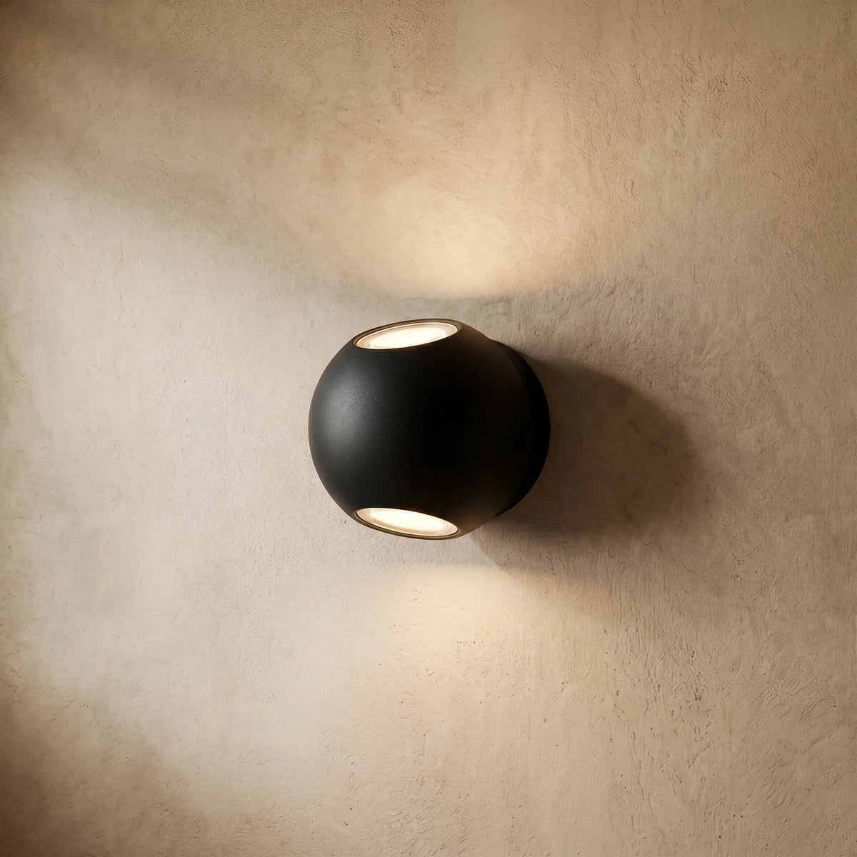 drainpangolin Irondale Modern Globular Outdoor Wall Lamp - Black Metal for Garden