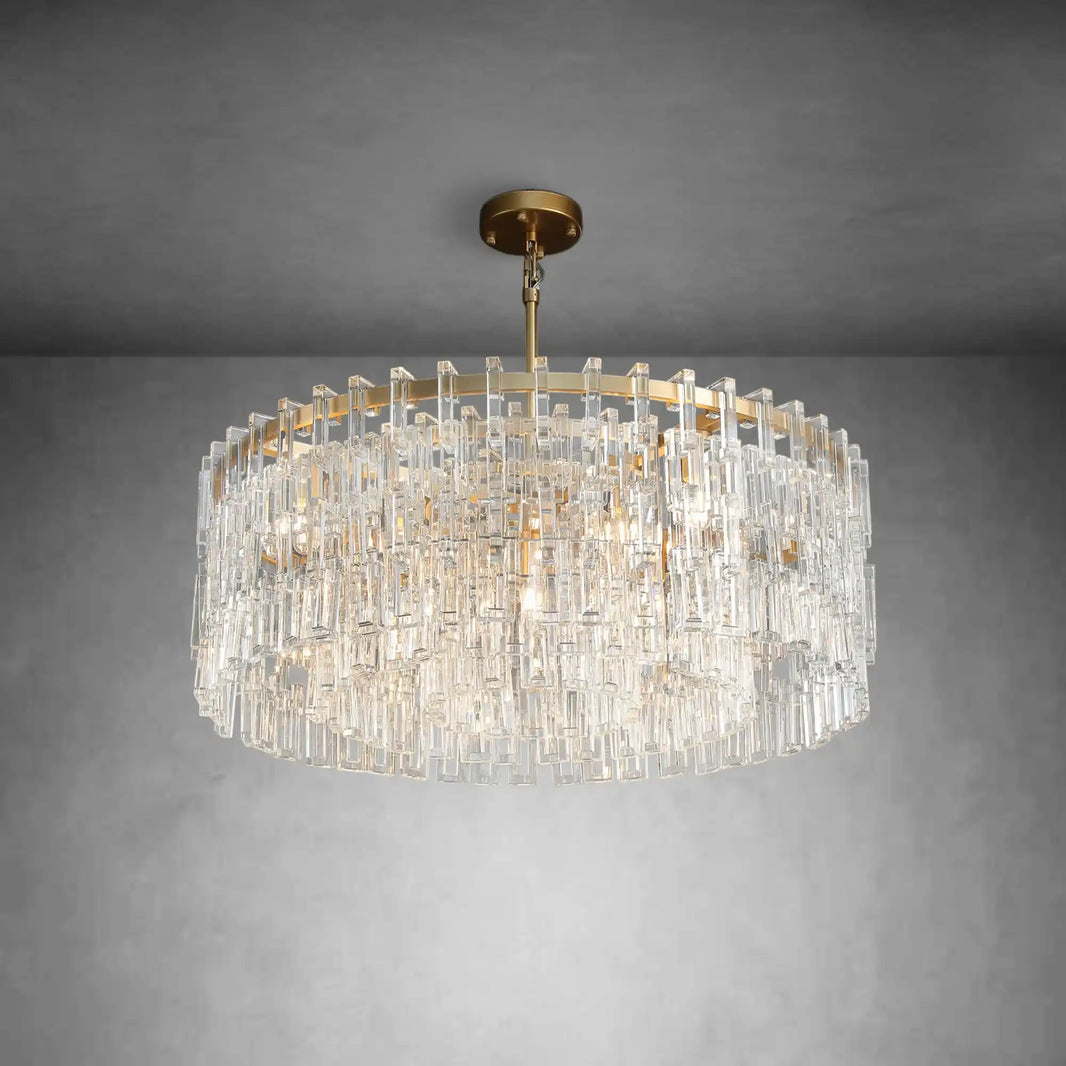 Melody K9 Crystal Round Chandelir for Living Room Bedroom, Kitchen Island