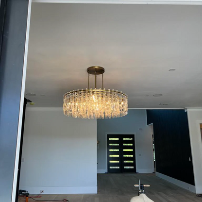 Melody K9 Crystal Round Chandelir for Living Room Bedroom, Kitchen Island