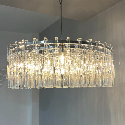 Melody K9 Crystal Round Chandelir for Living Room Bedroom, Kitchen Island