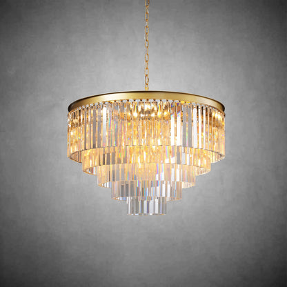Odiana Series K9 Crystal Tiered Round Chandelier 19" 31" 43" Chandelier For Living Room Dinning Room