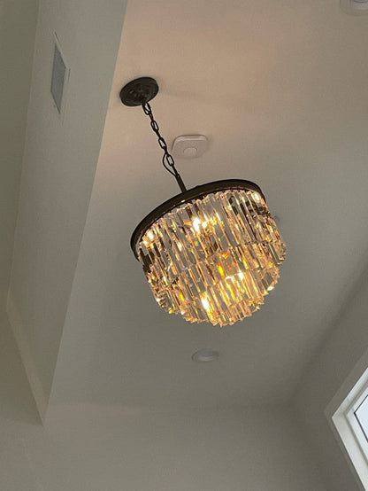 Odiana Series K9 Crystal Tiered Round Chandelier 19" 31" 43" Chandelier For Living Room Dinning Room