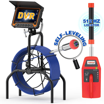 Dainpangolin H7DA Sewer Inspection Camera – 512Hz Locator, Self-Leveling, 7" IPS Monitor
