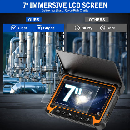 Dainpangolin H7DA Sewer Inspection Camera – 512Hz Locator, Self-Leveling, 7" IPS Monitor