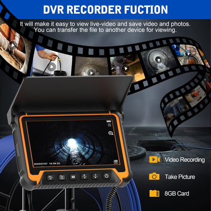 Dainpangolin H7DA Sewer Inspection Camera – 512Hz Locator, Self-Leveling, 7" IPS Monitor