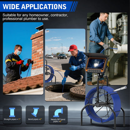 Dainpangolin H7DA Sewer Inspection Camera – 512Hz Locator, Self-Leveling, 7" IPS Monitor